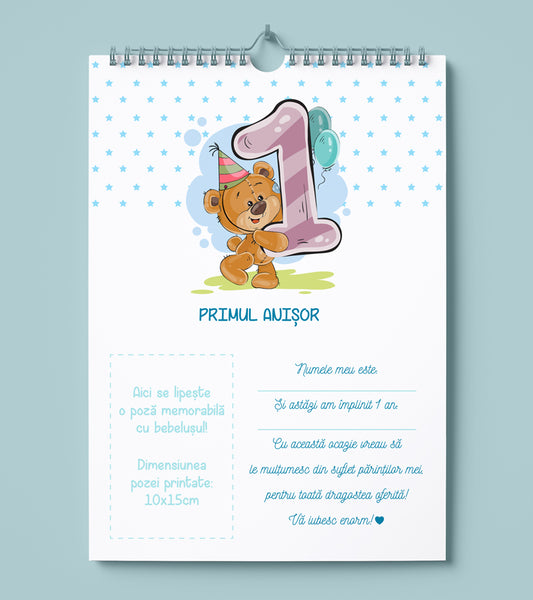 Calendar de perete personalizat - Baby's first year - Boy