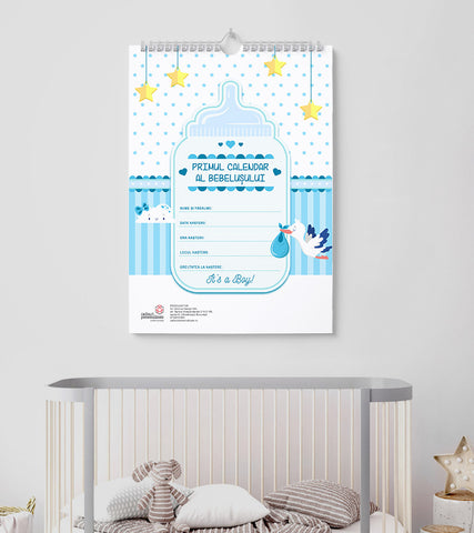 Calendar de perete personalizat - Baby's first year - Boy