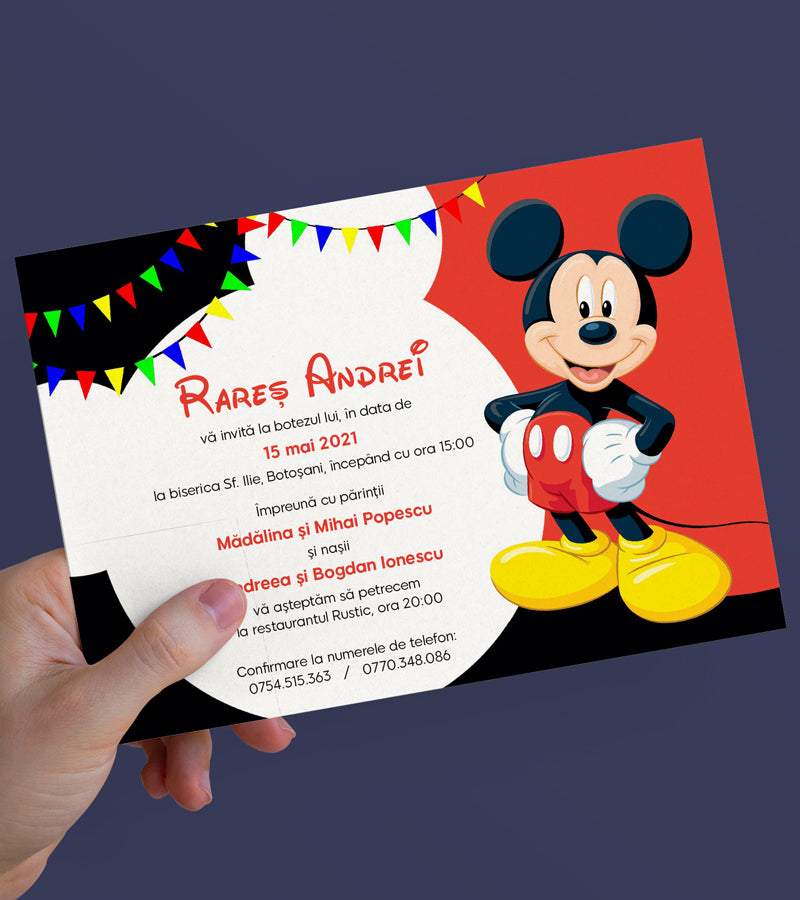 Mickey Mouse, invitatie botez